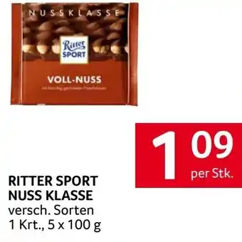 Transgourmet RITTER SPORT NUSS KLASSE versch. Sorten 1 Krt., 5 x 100 g per Stk. Angebot