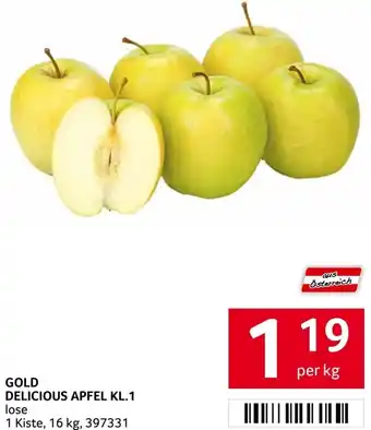 Transgourmet GOLD DELICIOUS APFEL KL.1 lose per kg Angebot
