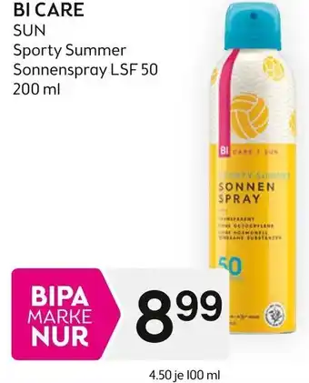 Bipa BI CARE SUN Sporty Summer Sonnenspray LSF 50 200 ml Angebot