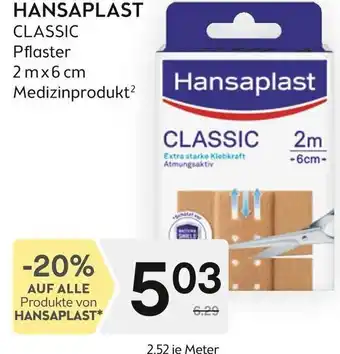 Bipa HANSAPLAST CLASSIC Pflaster 2m x 6 cm Angebot