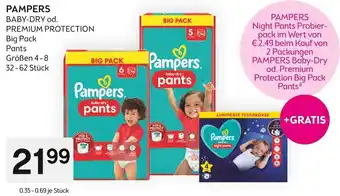 Bipa PAMPERS BABY-DRY od. PREMIUM PROTECTION Big Pack Pants Größen 4-8 32-62 Stück Angebot