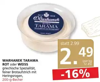 SPAR Gourmet WARHANEK TARAMA ROT oder WEISS griechische Spezialität, feiner Brotaufstrich mit Heringsrogen, 200-g-Becher Angebot