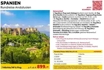 Billa Reisen SPANIEN Rundreise Andalusien 7 Nächte/NF & Flug Angebot