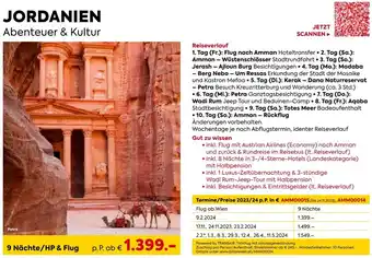 Billa Reisen JORDANIEN Abenteuer & Kultur 9 Nächte/HP & Flug Angebot