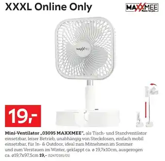 XXXLutz MAXXMEE Mini-Ventilator ,,03095 MAXXMEE" Angebot