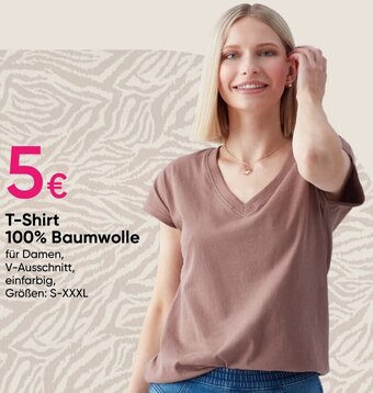 Pepco T-Shirt 100% Baumwolle für Damen, V-Ausschnitt, einfarbig, Größen: S-XXXL Angebot