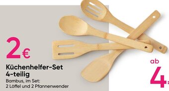 Pepco Küchenhelfer-Set 4-teilig Bambus, im Set: 2 Löffel und 2 Pfannenwender Angebot