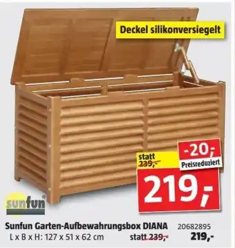 Bauhaus Sunfun Garten-Aufbewahrungsbox DIANA 20682895 LxBx H: 127 x 51 x 62 cm Angebot