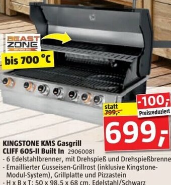 Bauhaus KINGSTONE KMS Gasgrill Cliff 605-II Built In Angebot