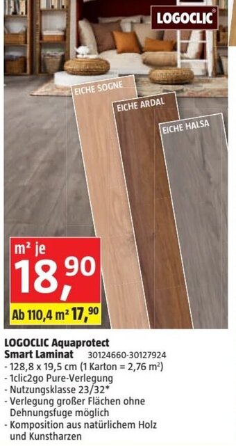 Bauhaus LOGOCLIC Aquaprotect Smart Laminat Angebot