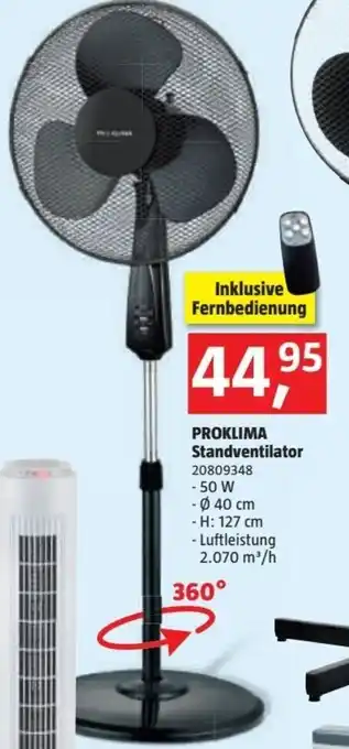 Bauhaus PROKLIMA Standventilator 20809348 Angebot