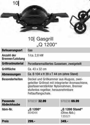 Hagebau Gasgrill ,,Q 1200" Angebot
