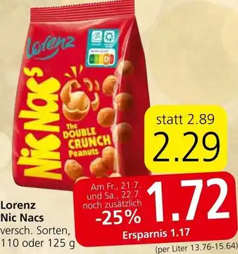 Spar Lorenz Nic Nacs versch. Sorten, 110 oder 125 g Angebot
