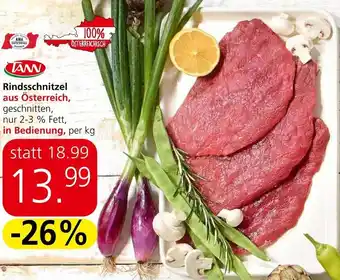 Spar Rindsschnitzel aus Österreich, geschnitten, nur 2-3 % Fett, in Bedienung, per kg Angebot