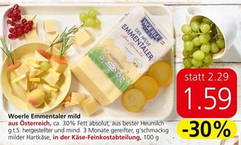 Spar Woerle Emmentaler mild 100 g Angebot