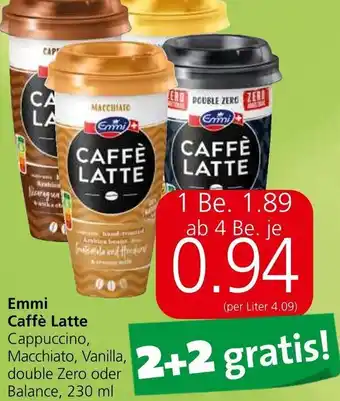 Spar Emmi Caffè Latte Cappuccino, Macchiato, Vanilla, double Zero oder Balance, 230 ml Angebot