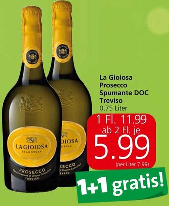 Spar La Gioiosa Prosecco Spumante DOC Treviso 0,75 Liter Angebot