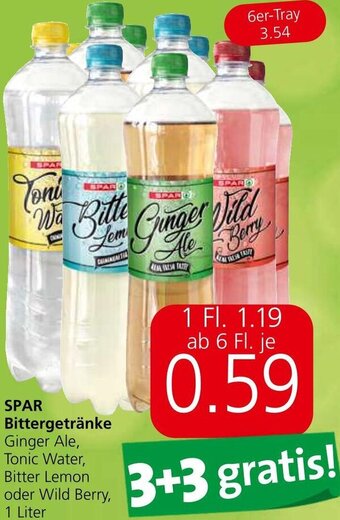 Spar SPAR Bittergetränke Ginger Ale, Tonic Water, Bitter Lemon oder Wild Berry, 1 Liter Angebot