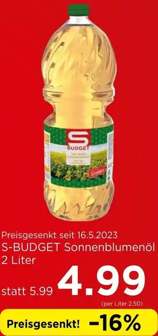 Spar S-BUDGET Sonnenblumenöl 2 Liter Angebot
