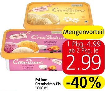Spar Eskimo Cremissimo Eis 1000 ml Angebot
