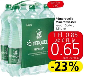Spar Römerquelle Mineralwasser versch. Sorten, 1,5 Liter Angebot