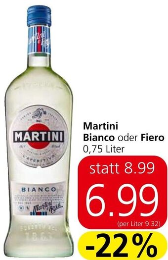 Spar Martini Bianco oder Fiero 0,75 Liter Angebot