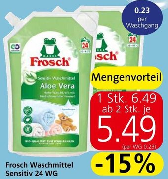 Spar Frosch Waschmittel Sensitiv 24 WG Angebot