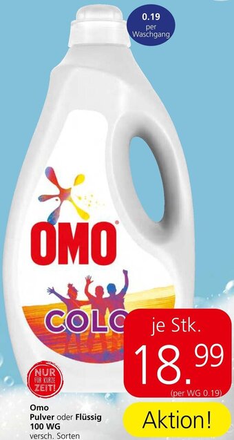 Spar Omo Pulver oder Flüssig 100 WG versch. Sorten Angebot