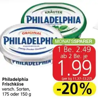 Spar Philadelphia Frischkäse versch. Sorten, 175 oder 150 g Angebot