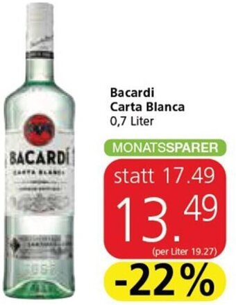 Spar Bacardi Carta Blanca 0,7 Liter Angebot