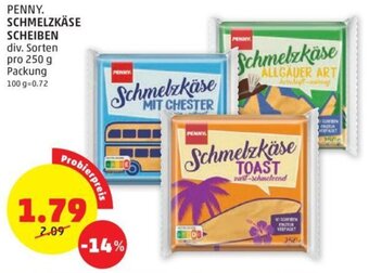 PENNY PENNY. SCHMELZKÄSE SCHEIBEN div. Sorten pro 250 g Packung Angebot