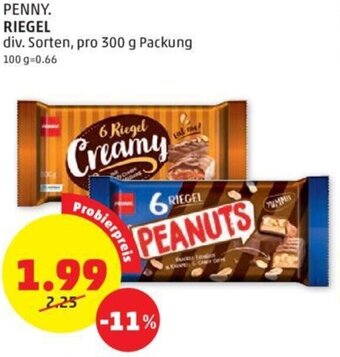 PENNY PENNY. RIEGEL div. Sorten, pro 300 g Packung Angebot