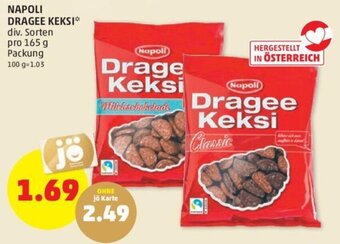 PENNY NAPOLI DRAGEE KEKSI** div. Sorten pro 165 g Packung Angebot