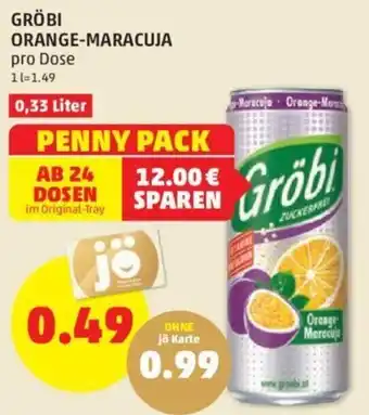PENNY GRÖBI ORANGE-MARACUJA pro Dose 0,33 Liter Angebot