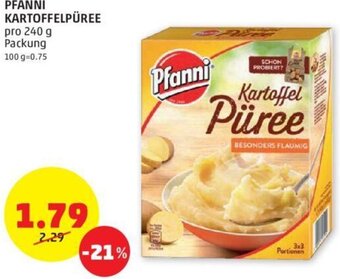 PENNY PFANNI KARTOFFELPÜREE pro 240 g Packung Angebot