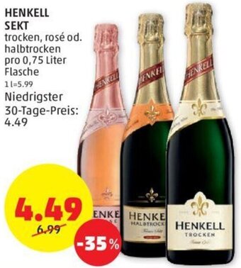 PENNY HENKELL SEKT pro 0,75 Liter Angebot