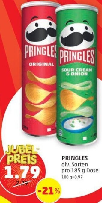 PENNY PRINGLES div. Sorten pro 185 g Dose Angebot