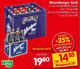 Interspar Wieselburger Gold 6 x 0,5-Liter-MEHRWEG-Flasche Angebot