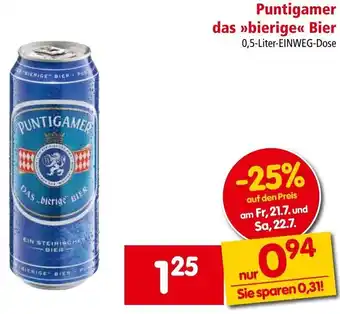 Interspar Puntigamer das »bierige<< Bier 0,5-Liter-EINWEG-Dose Angebot