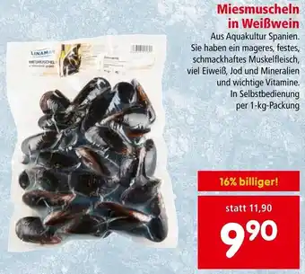Interspar Miesmuscheln in Weißwein In Selbstbedienung per 1-kg-Packung Angebot