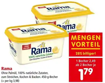 Interspar Rama Ohne Palmöl, 100% natürliche Zutaten, zum Streichen, Kochen & Backen. 450-g-Becher Angebot
