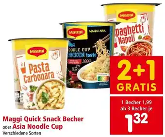 Interspar Maggi Quick Snack Becher oder Asia Noodle Cup Angebot