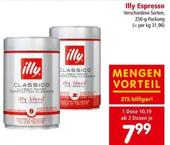 Interspar Illy Espresso Verschiedene Sorten, 250-g-Packung Angebot