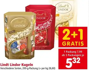 Interspar Lindt Lindor Kugeln Verschiedene Sorten, 200-g-Packung Angebot