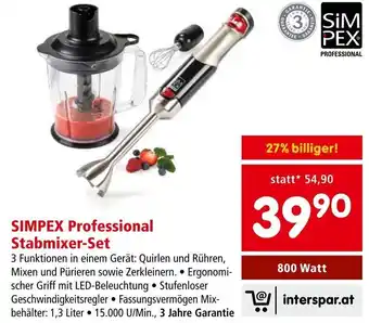 Interspar SIMPEX Professional Stabmixer-Set 800 Watt Angebot