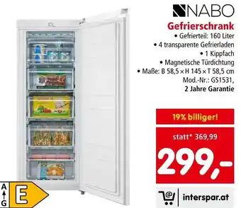 Interspar NABO Gefrierschrank Angebot