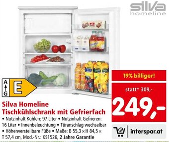 Interspar Silva Homeline Tischkühlschrank mit Gefrierfach Angebot