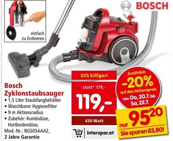 Interspar Bosch Zyklonstaubsauger Angebot