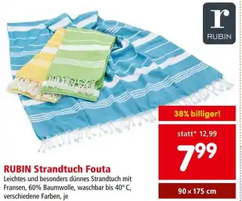 Interspar RUBIN Strandtuch Fouta 90 x 175 cm Angebot