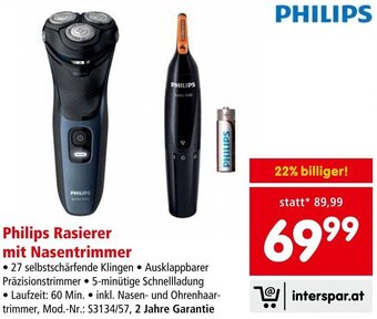Interspar Philips Rasierer mit Nasentrimmer Angebot